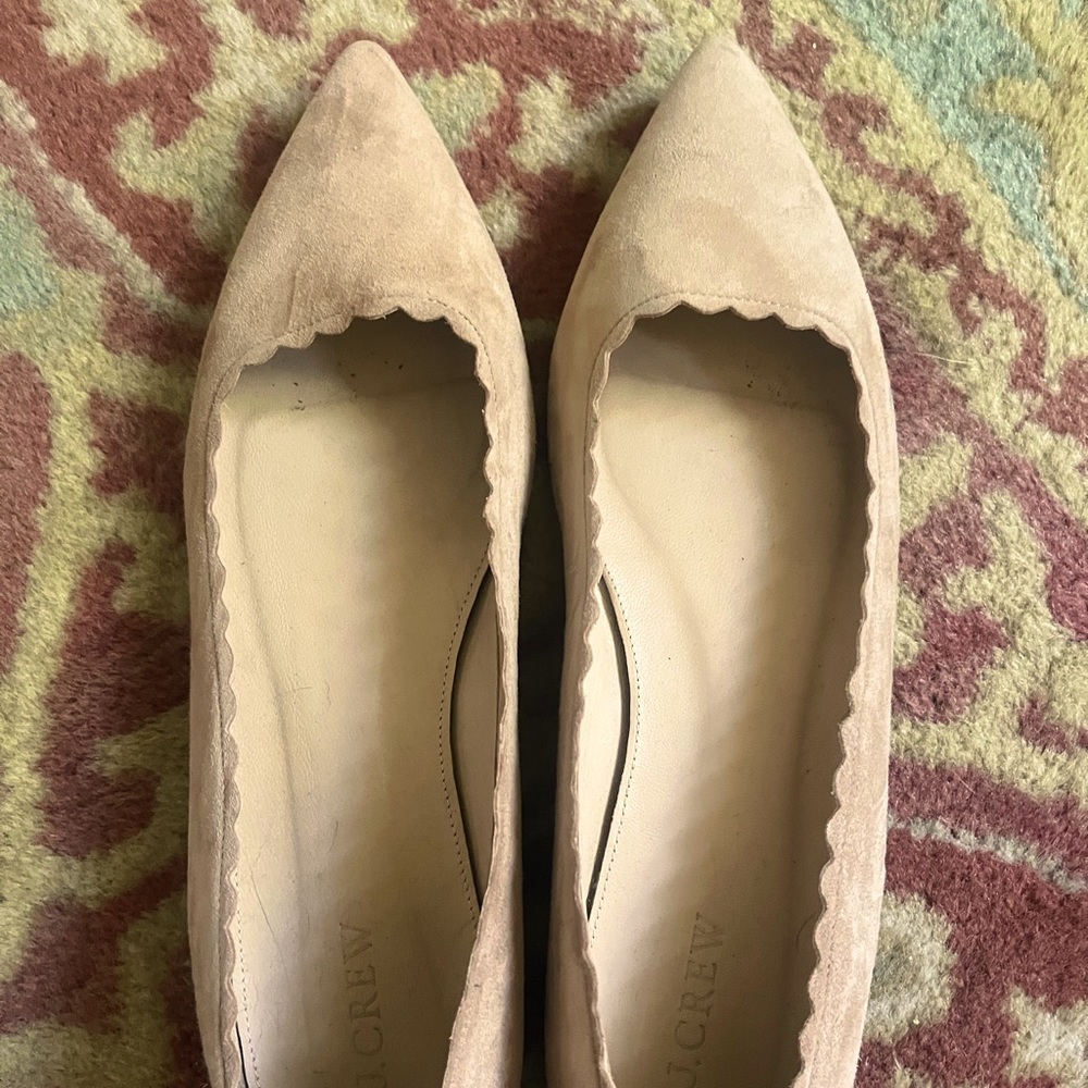 J Crew pointy suede flats, very nice condition.